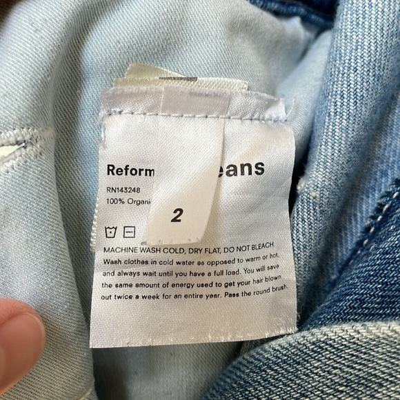 Reformation Smith Denim Overalls light wash size 2 - Picture 8 of 9